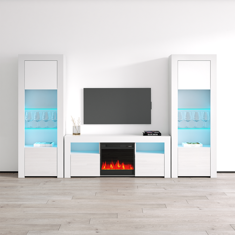 Milano 145EF-BK-BK Fireplace Entertainment Center - Meble Furniture