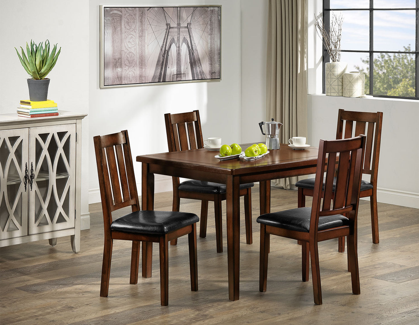 Morrissey Dining Table - Dark Brown Cherry