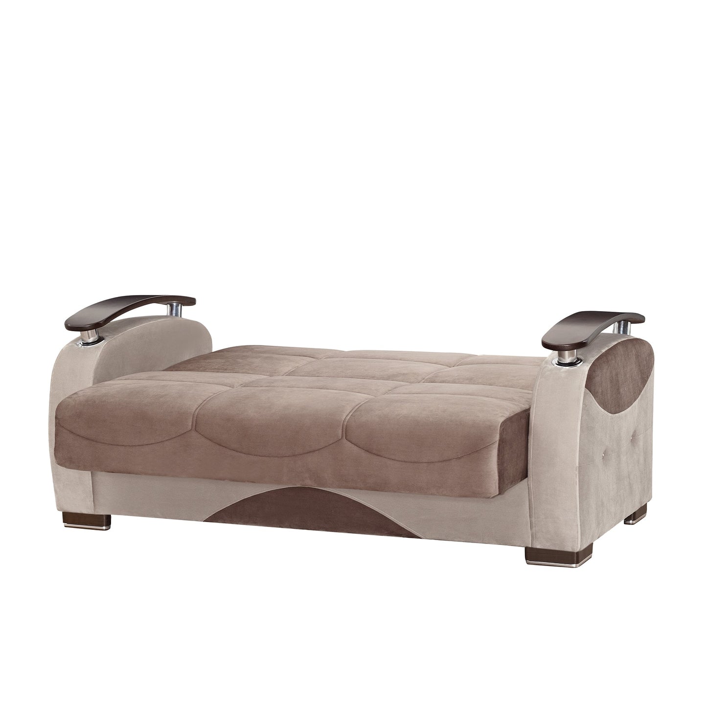 Yafah Upholstered Convertible Loveseat with Storage Brown